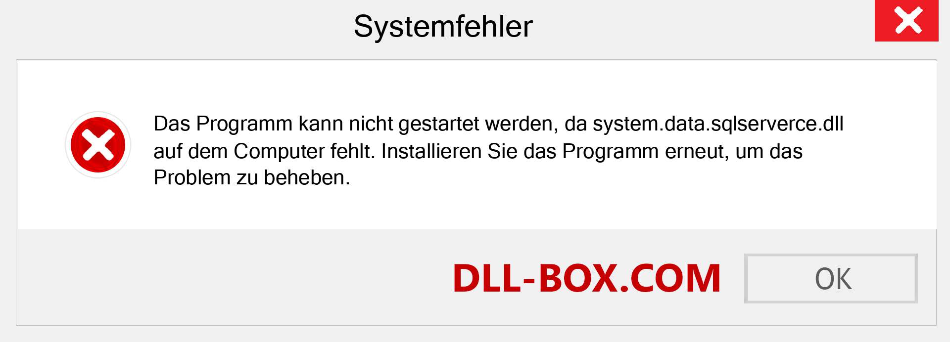 system.data.sqlserverce.dll-Datei fehlt?. Download für Windows 7, 8, 10 - Fix system.data.sqlserverce dll Missing Error unter Windows, Fotos, Bildern